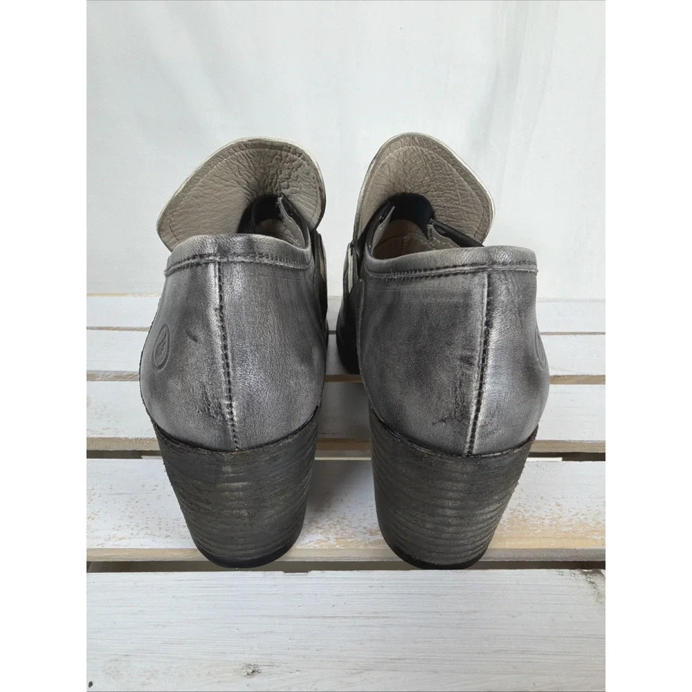 New NO Box Casta Palmer Pewter Gray Burnished Heeled Loafers #1062 EU 38